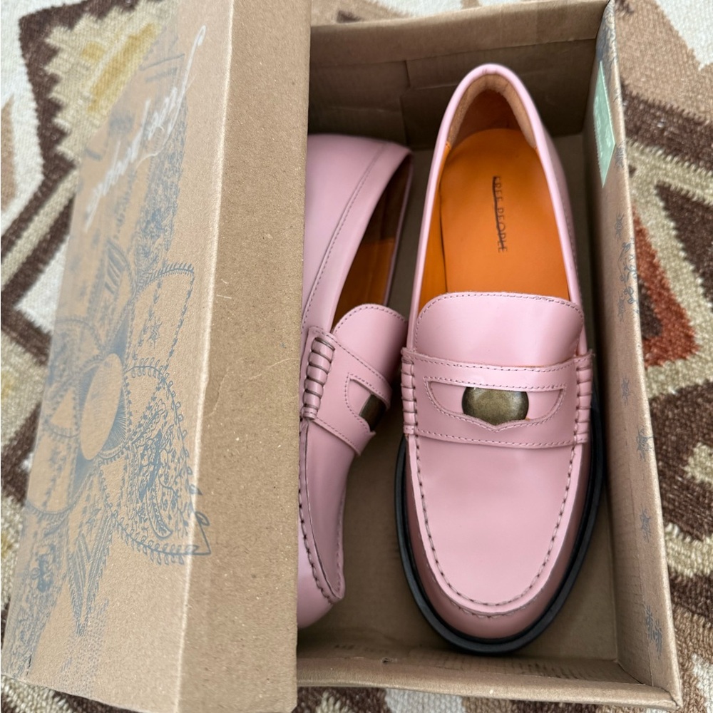 Free people Liv Penny Loafer Pink with Black Soles